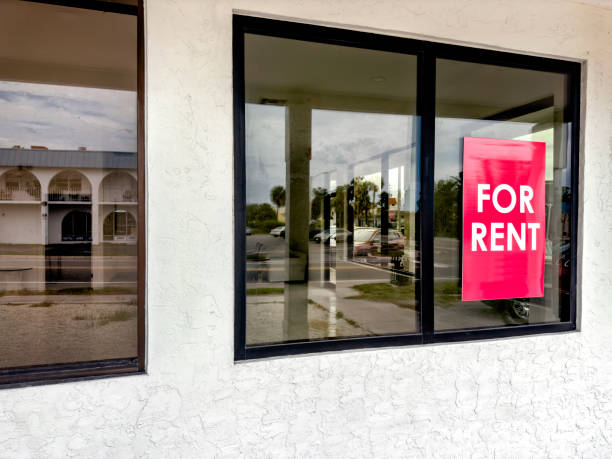 istock For rent sign attached on exterior glass window 1710131121
