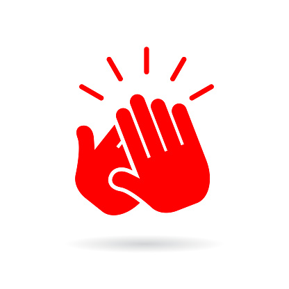Applause vector icon, applauding hands symbol on white background