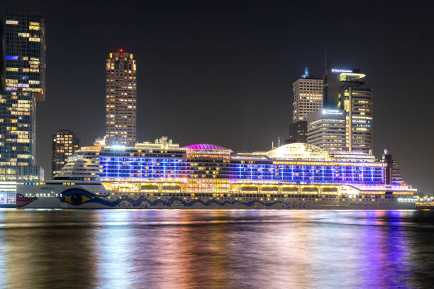 Rotterdam, Netherlands - April 19, 2018: AIDAperla at Cruise Terminal Rotterdam