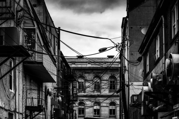Portland, Maine, USA - Alley in the Old Port district.