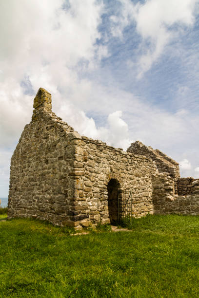 istock Beautiful old welsh chapel or church, ruin, sky as copyspace top. 1710352768