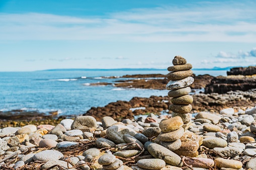 A pile of stones, cairn at Scotland