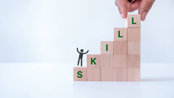 istock New skills icon on wooden cube. Upskilling and personal development concept. Skill training, education, learning, ability, knowledge and competency for digital transformation. Upskilling, reskilling. 1710379826