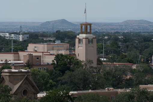 Santa Fe skyline and roofs viewed from  Paseo De Peralta