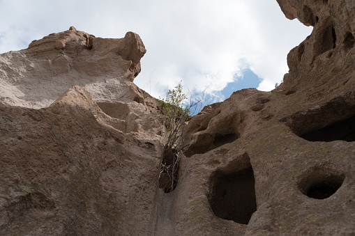 Cave dwellings in Bandelier Park, Frijoles canyon, Los Alamos, New Mexico