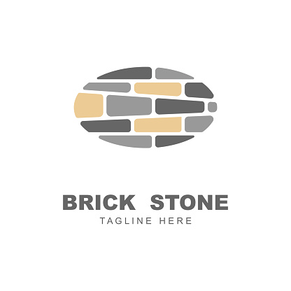 brick stone logo vector icon illustration design