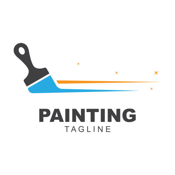 City Paint Logo, house paint, painting services, painting logo vector City Paint Logo, house paint, painting services, painting logo house painting service stock illustrations