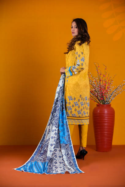 istock Pakistani Model is wearing new digital Print dress. 1710486714