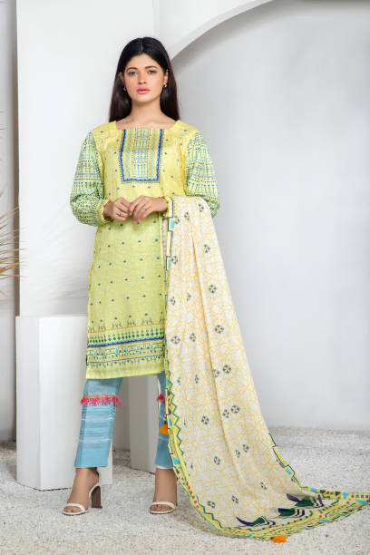 istock Pakistani Model is wearing new digital Print dress. 1710488433