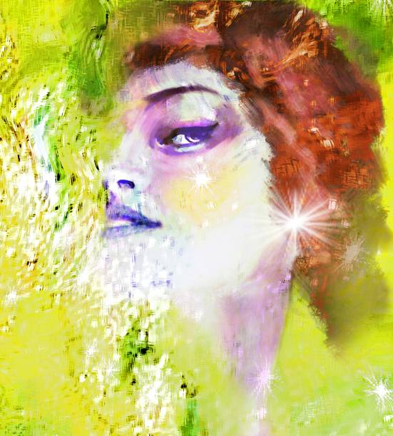 istock Artistic female portrait against the background of a stylized starry sky 1710519212