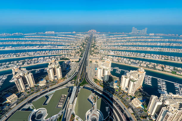 istock Dubai island palm tree from top view 1710521087