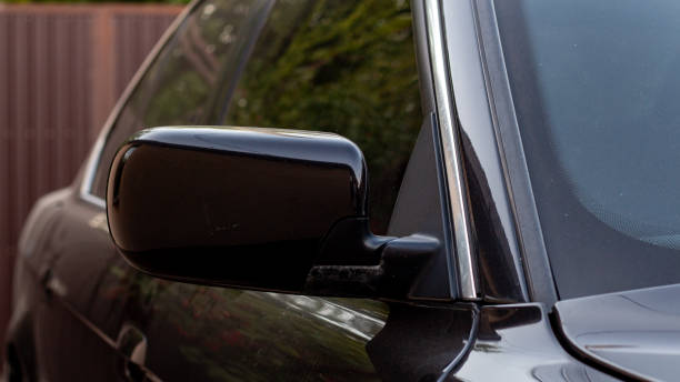 istock Side view of a black car. Old European car 1710524949