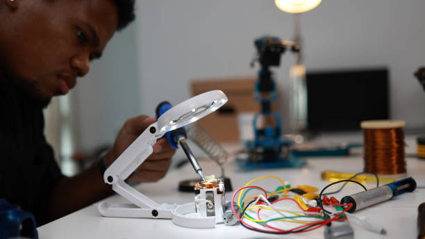 istock students have seen up close soldering electronic circuits and assembling robots in a Science and technology class. 1710638685