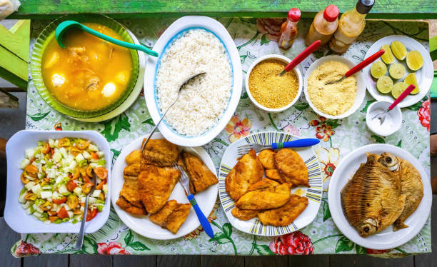 Traditional south American Amazon rainforest fish meal