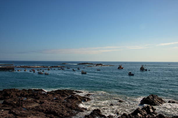Fishing boats in Chala, Peru on Pacific Ocean