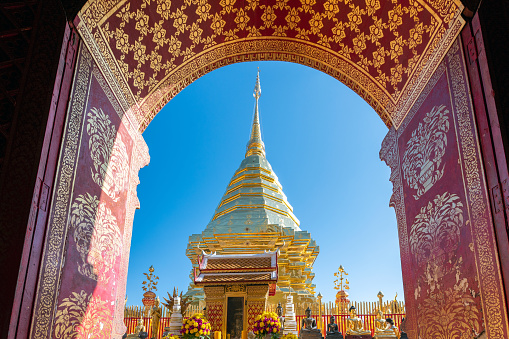 Phra That Doi Suthep Temple, Golden Buddhism Pagoda in Chiang Mai Province, Thailand