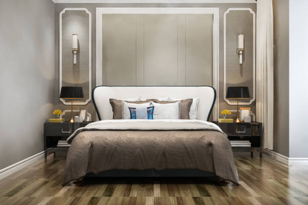istock 3d rendering beautiful luxury bedroom suite in hotel with tv 1710742734