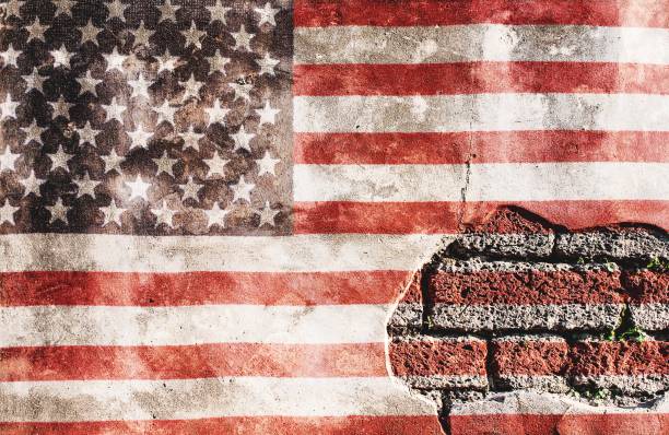 istock USA flag overlay on old granite brick and cement wall texture for background use 1710743253