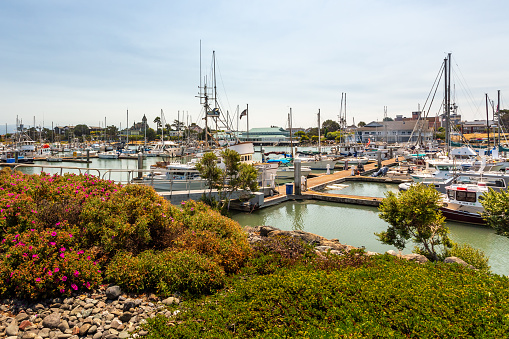 Eureka, California, USA - July 17th, 2023: View of the port area in Eureka