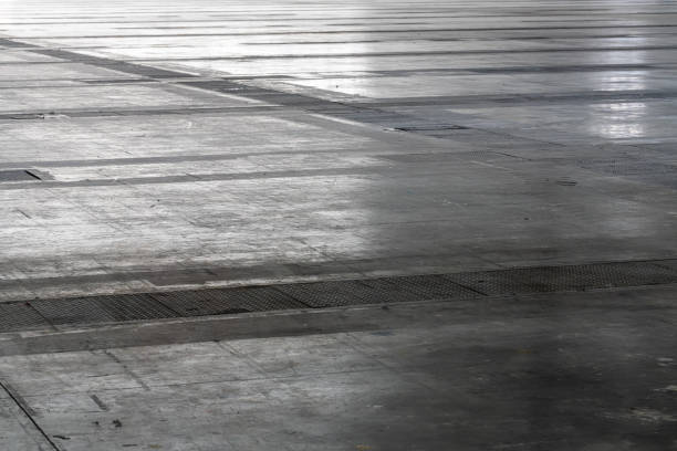 cement floor in old factory