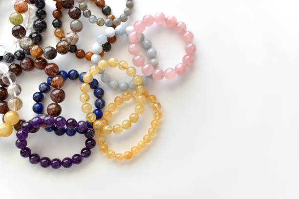 istock Collection of crystal gemstones bracelet. 1710782172