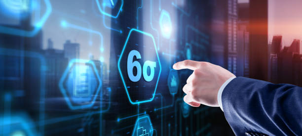 istock Business man pointing six sigma to control products quality process 1710787406