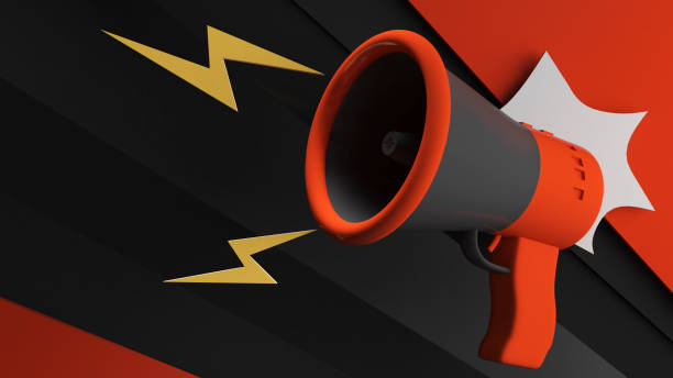 istock Black Friday megaphone on black and red background,Notifications, announcements, keep you informed of important news.,3d rendering 1710788003