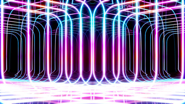 istock technology abstract background colorful neon light background fantastic view,3D rendering 1710788026