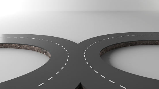 Getting to the crossroads Deciding what options to go for in the future
,alternative decision ,3d rendering
