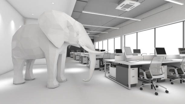 istock a large white elephant in the room Concept of the problem that people refuse to accept Ignoring the issue is blinding.,3D rendering 1710797054