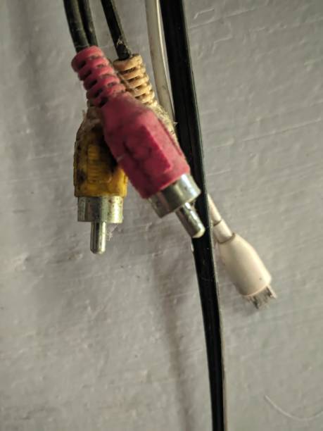 istock RCA Cable connector for Video and Audio. Vintage old cable. Unique concept 1710813895