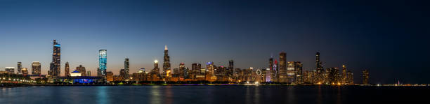 Chicago Skyline Photography - Evening 7 pm