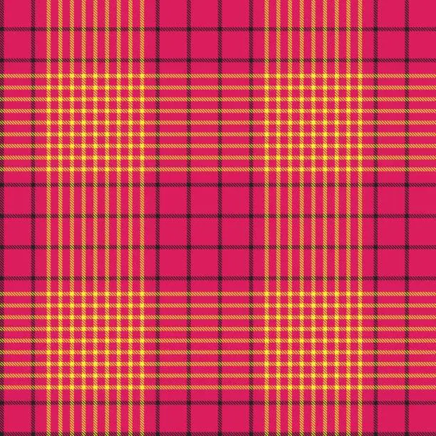 Vector illustration of Yellow Minimal Plaid textured Seamless Pattern