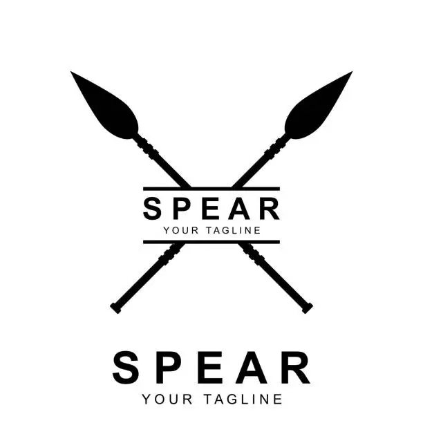 Vector illustration of spear symbol vector with slogan template