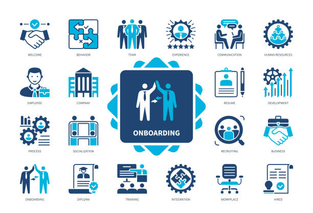 stockillustraties, clipart, cartoons en iconen met onboarding solid icon set - dierlijk gedrag