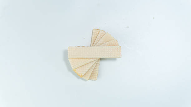 白い背景にチーズウェーハ - waffle breakfast dessert isolated ストックフォトと画像