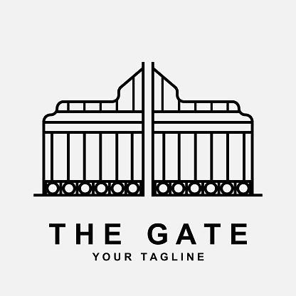 antique gate or vintage gate symbol vector illustration design