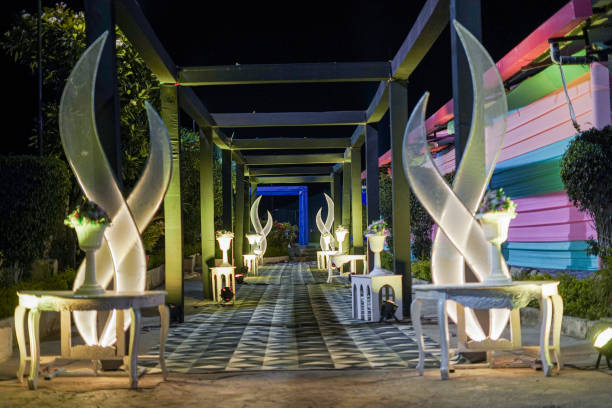 istock Indian wedding decoration with lights 1710932222