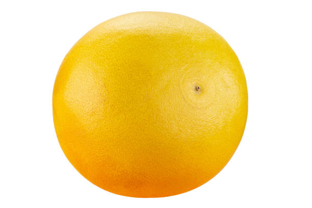 Fresh yellow pomelo fruit isolated on white background. Fresh grapefruit on white background. File contains clipping path. Full depth of field.