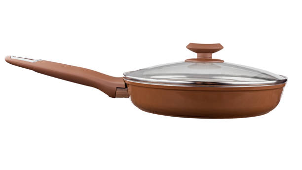 istock Frying pan with a glass lid, skillet, isolated on white background. File contains clipping path. Full depth of field. 1710933795