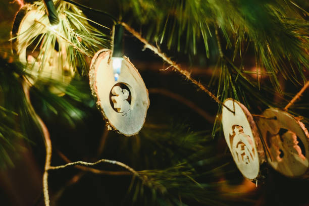 istock Christmas decoration to hang on the tree, religious scenes. 1710961599