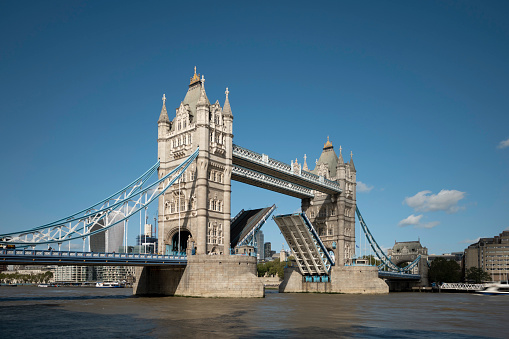 Iconic London Landmark with its Drawbridge Lifted