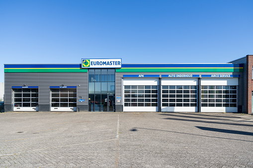 Spijkenisse, Netherlands - June 25, 2018: Euromaster garage