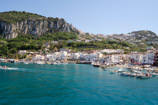 Capri Island Landscape, Marina Grande harbour and mountains.Other similar files: