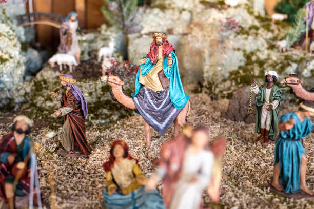 istock Religious figures of nativity scene at Christmas. 1710999335