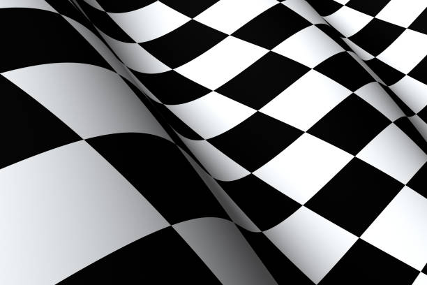 bandeira quadriculada macro - checkered flag flag the end motorized sport - fotografias e filmes do acervo