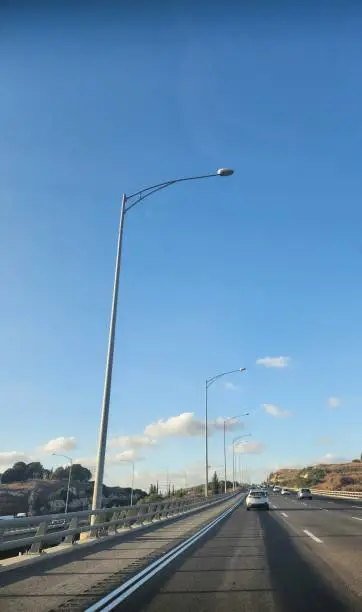 Highway, side road, blue sky