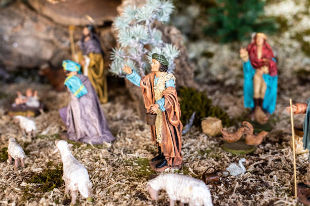 istock Religious figures of nativity scene at Christmas. 1711004800
