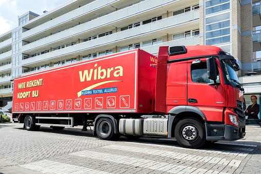 Leidschendam, Netherlands - June 26, 2018: Wibra semi-trailer truck