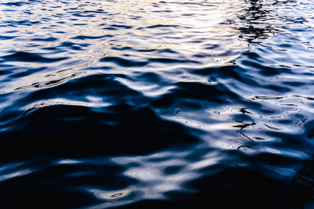 istock Natural seawater background with its intense bluish liquid texture at sunset. 1711014146